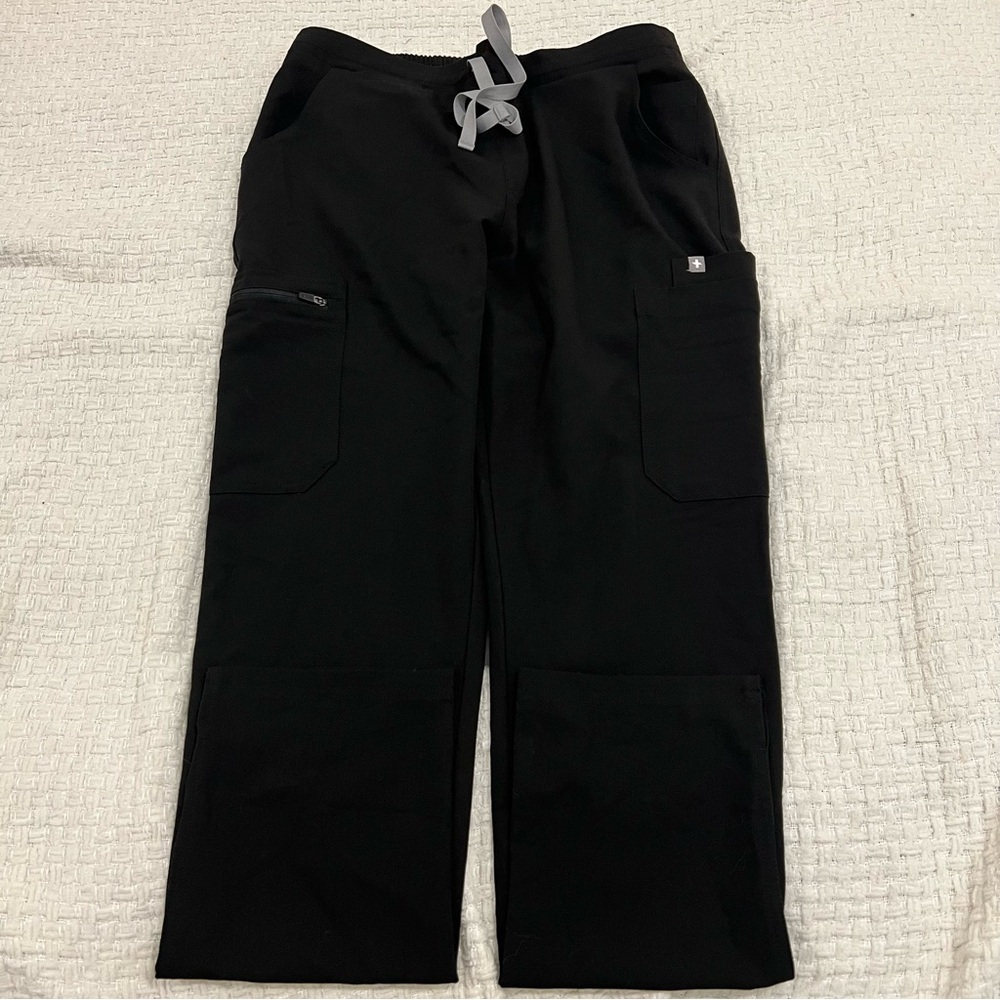 FIGS Yola Scrub Pants Black Small Limited Waistband Style NWT - Picture 1 of 3
